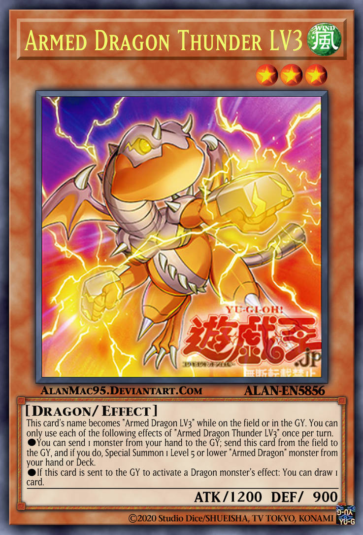 Yu-Gi-Oh! 3X Armed Dragon Core (Thunderbolt, Thunder LV3, Thunder LV5,  Blitz)