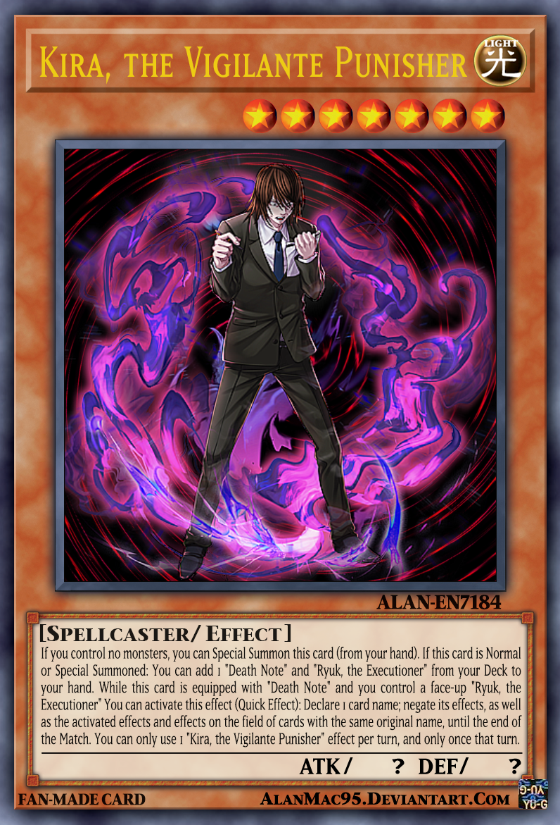 fan made yugioh cards deviantart Starstruck Magician (Full Art Card Template Test) - Realistic Kira, the Vigilante Punisher [Fan-made