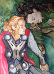 Thor and Loki Dreaming by golikethat