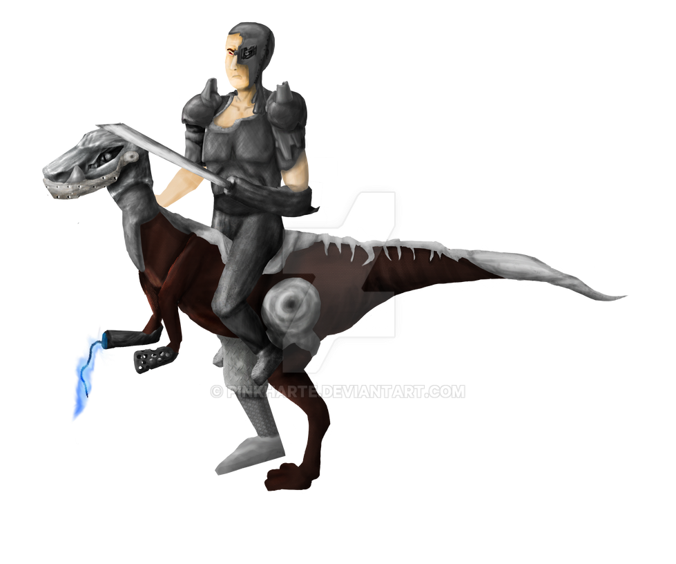 Cyborg with Cyborg Raptor by pinkharte on DeviantArt