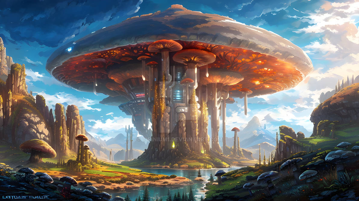Scifi Mushroom Cities take1 by Tirinium1 on DeviantArt