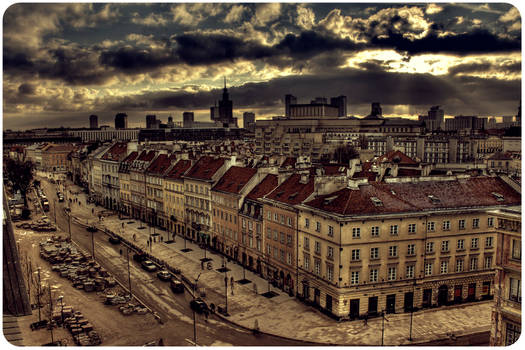 Warsaw old town cityscape