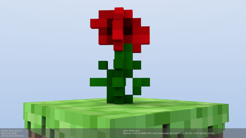 Minecraft Red Rose Model by CraftDAnimation on DeviantArt