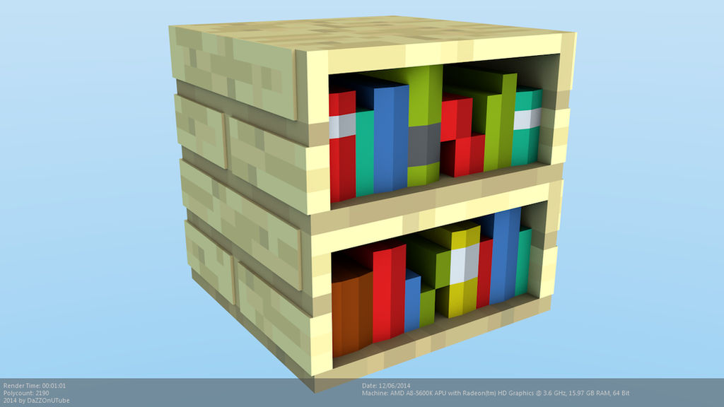 Minecraft Bookshelf Model By Craftdanimation On Deviantart