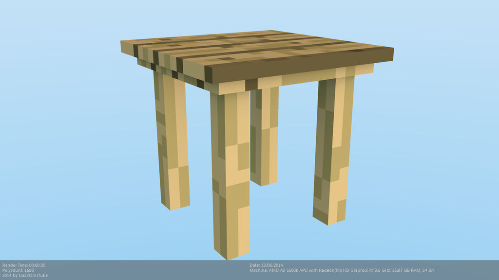 Minecraft Small Table Model by CraftDAnimation on DeviantArt
