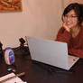 Katherine and my new Chrome book