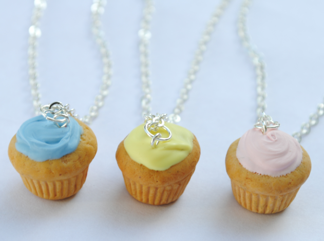 Pastel Cupcake Necklaces