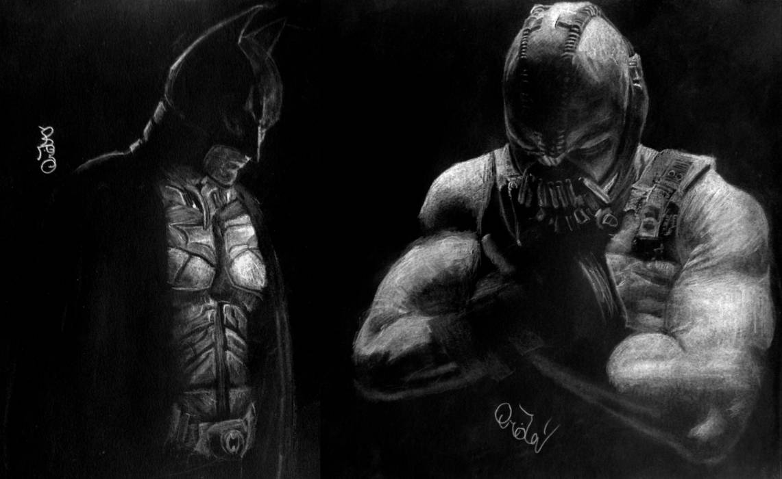 Batman and Bane inverted drawings. by JaedinAlways on DeviantArt