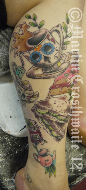 Cream Tea Tattoo IN PROGRESS