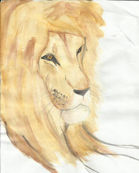 Testing of water colours - Lion