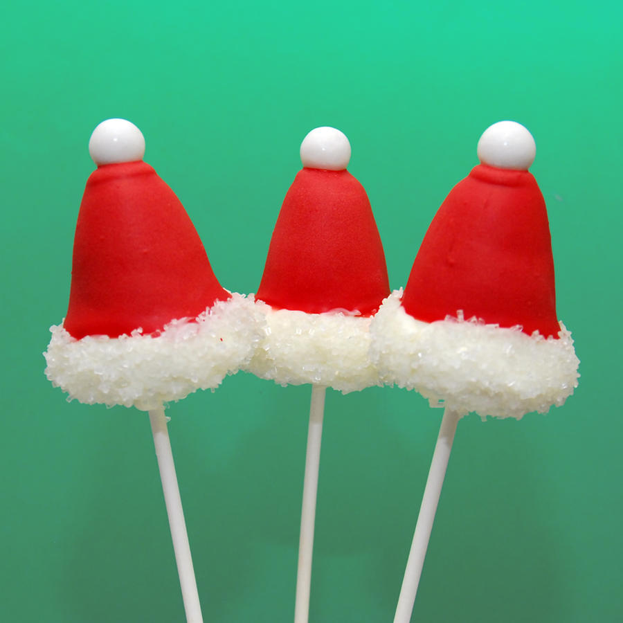 Santa Hat Cake Pops