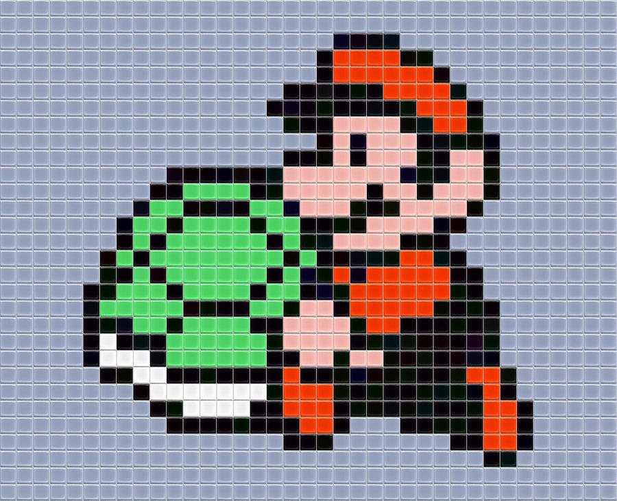 Mario with Shell on Tiles by drsparc on DeviantArt