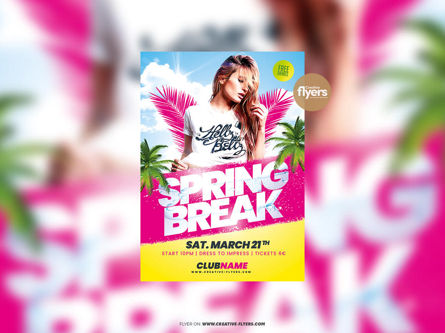 Spring Break FLyer Template (PSD) by RomeCreation on DeviantArt