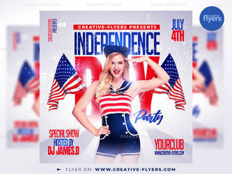 July 4th Party Flyer PSD