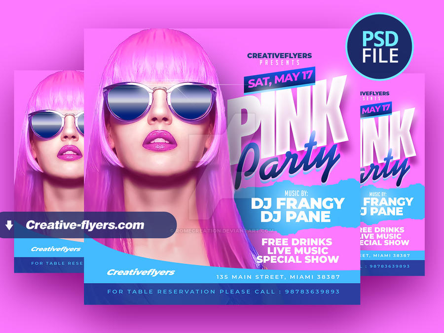Pink Party Design for Photoshop (2) by RomeCreation on DeviantArt