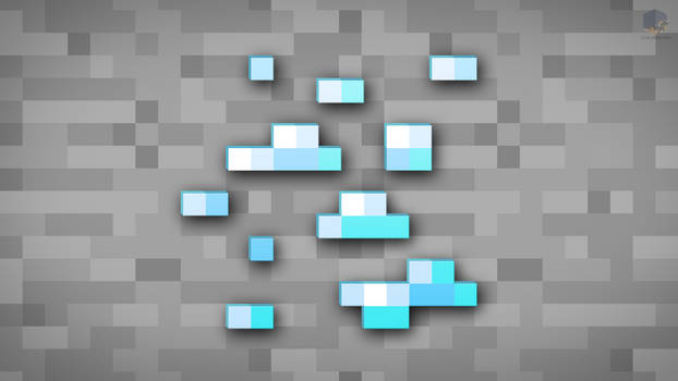 MineCraft Shaded Diamond Ore Wallpaper