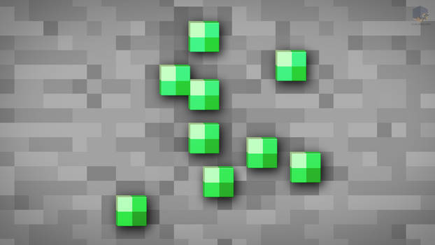 MineCraft Shaded Emerald Ore Wallpaper