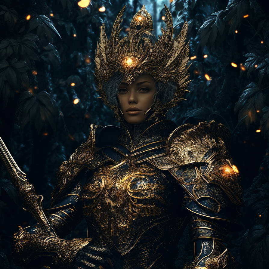 AI - Aurelia, the golden knight by NeuralNuances on DeviantArt