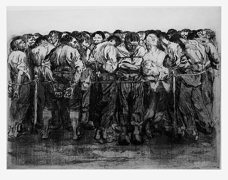 'The Prisoners' etching, 1908