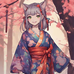 Cat and Kimono