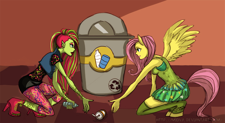 MH/MLP-Venus McFlytrap and Fluttershy