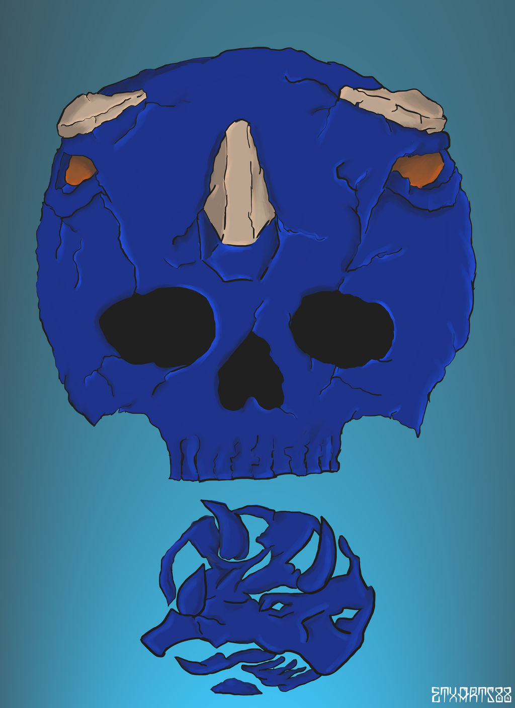 Blue Skull Power Ranger Helmet by ETxARTSx88 on DeviantArt
