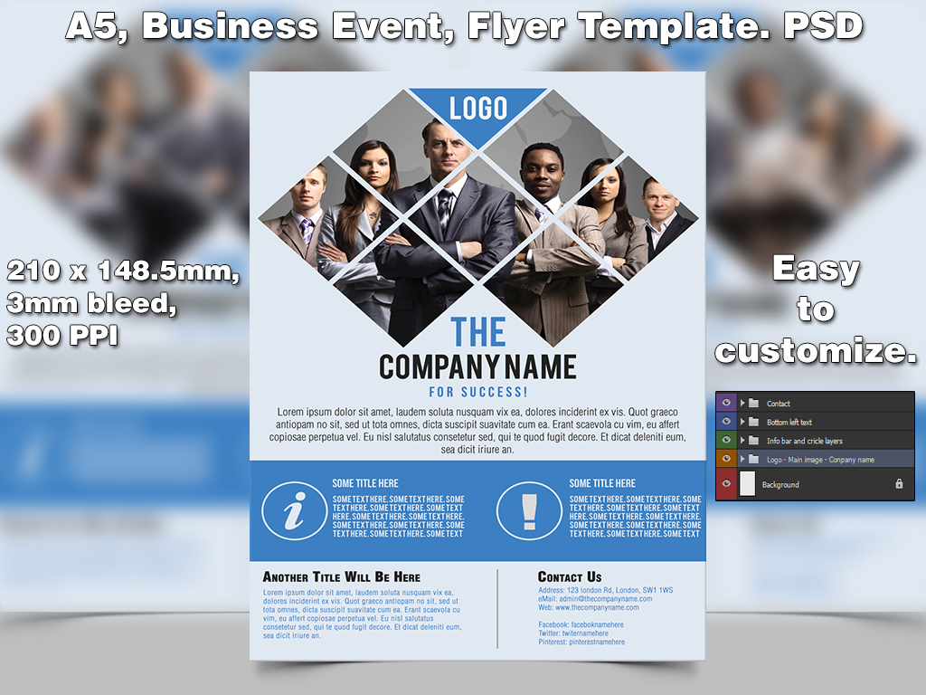 Business Event Flyer Template (A5 PSD)