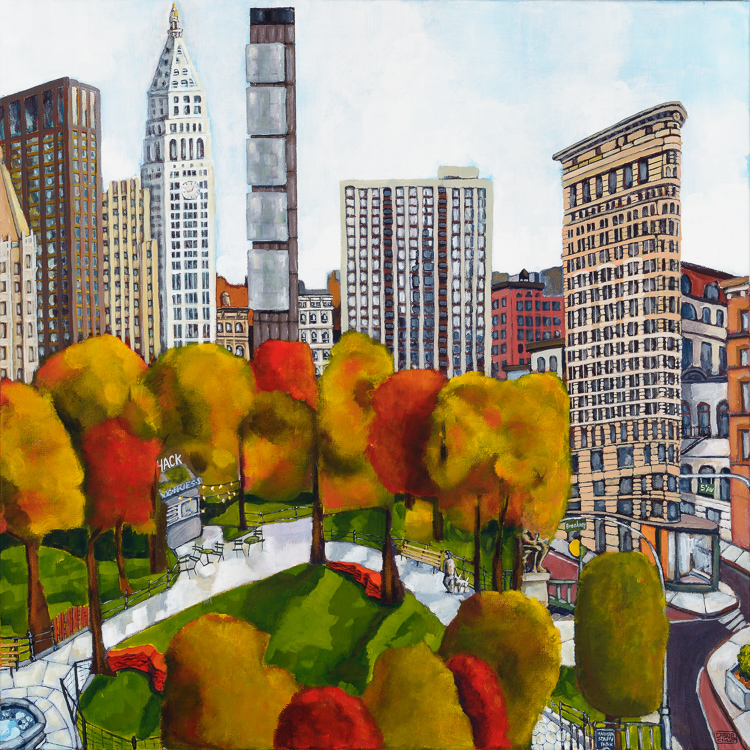 Gabriel Cruz.Madison Square Park.Acrylic.30x30inch