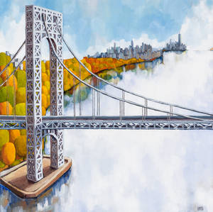 Gabriel Cruz.George Washington bridge.Acrylic.