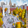 Gabriel Cruz.Washington square park.Acrylic.48x52