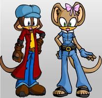 Fievel and Olivia as Mobians