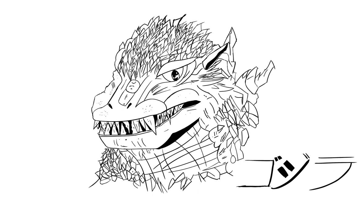Godzilla Red Ink Godzilla Ink Sketch by Isaiah3 on DeviantArt