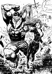 Hulk + Black Widow Commission by xavor85