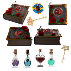 Book, key , potion magic free stock