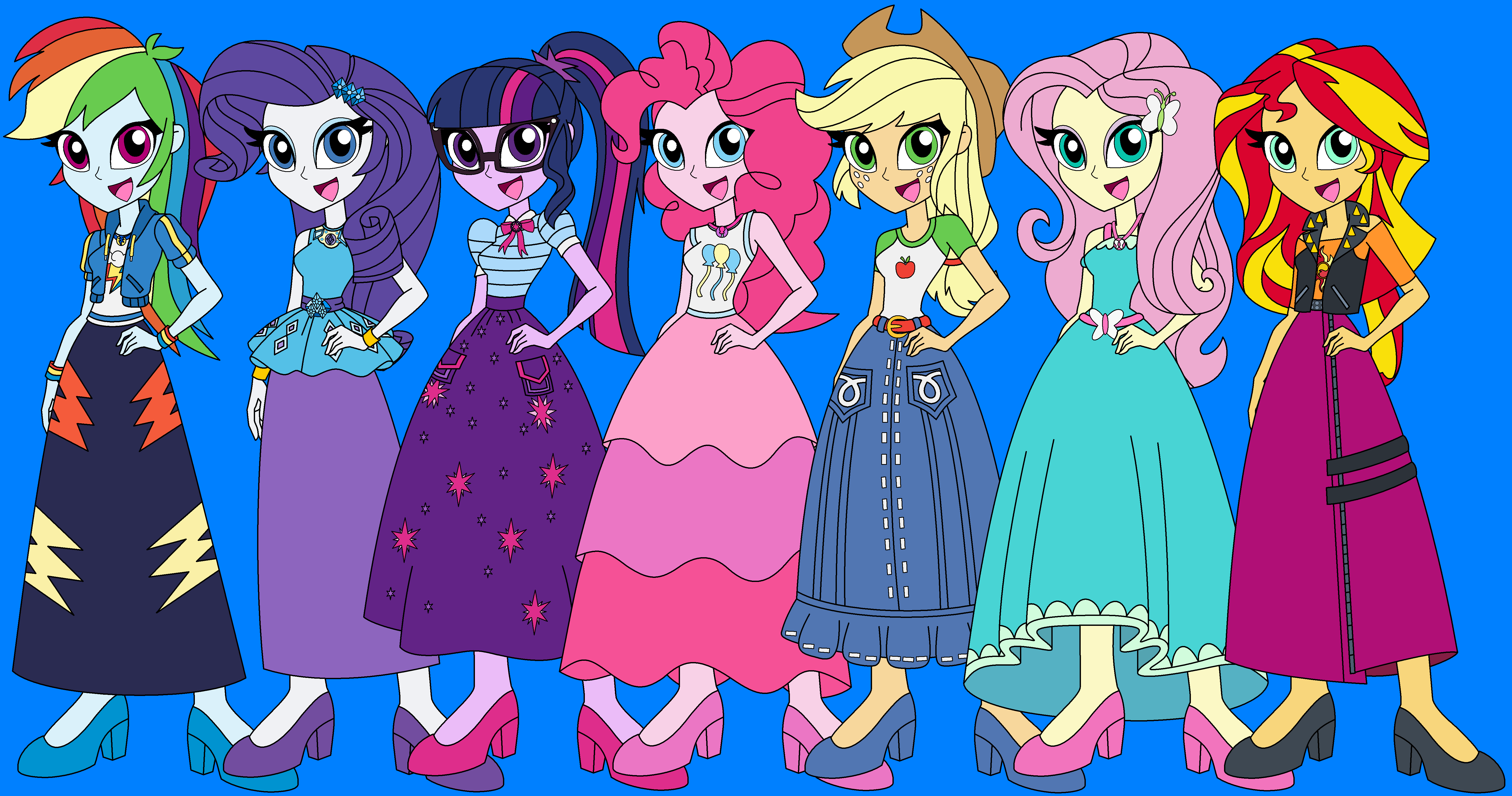 The Mane 7 In Long Skirts And Heels By HannahBro On DeviantArt the-mane-7-in-long-skirts-and-heels-by-hannahbro-on-deviantart