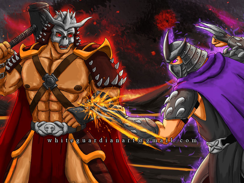 Shreader Fight Shao Kahn vs Shredder by whiteguardian on DeviantArt
