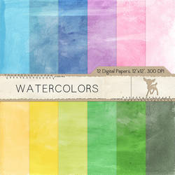 Colorful Watercolor Digital Paper