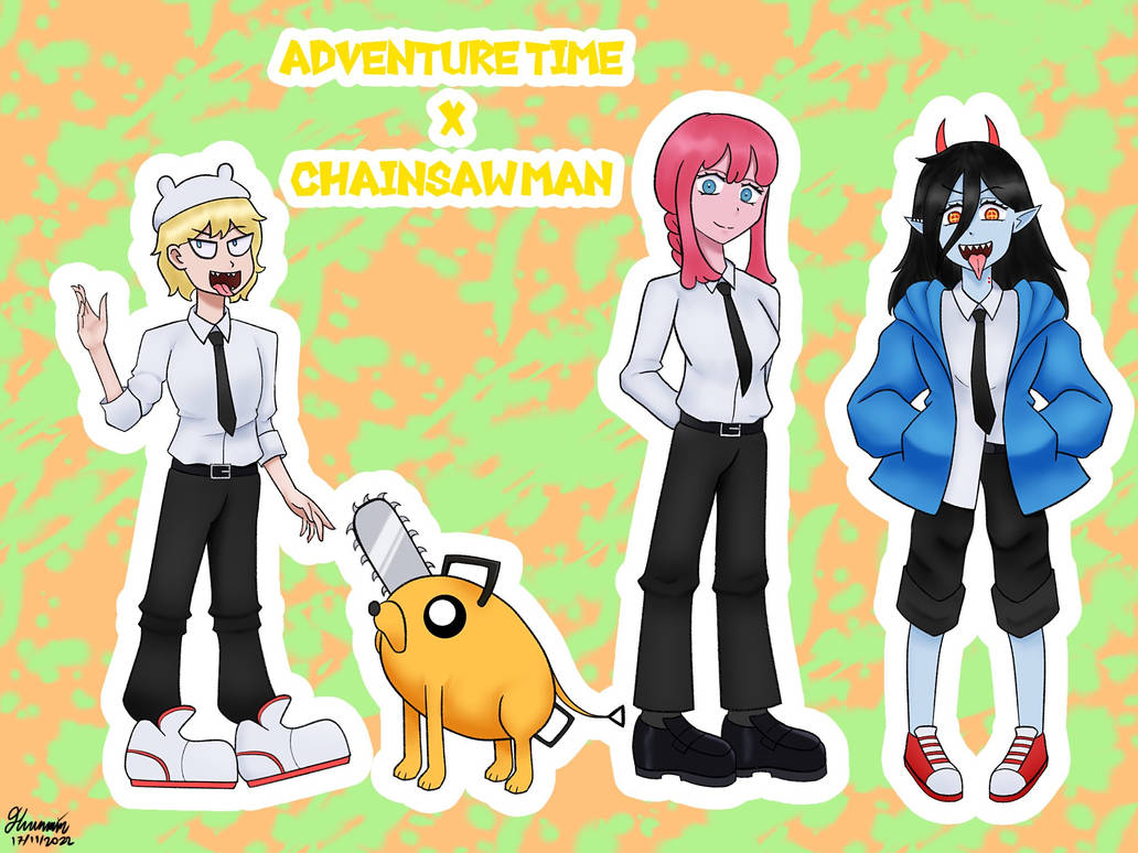 Adventure Time Crossover Illustration Pays Homage to Chainsaw Man