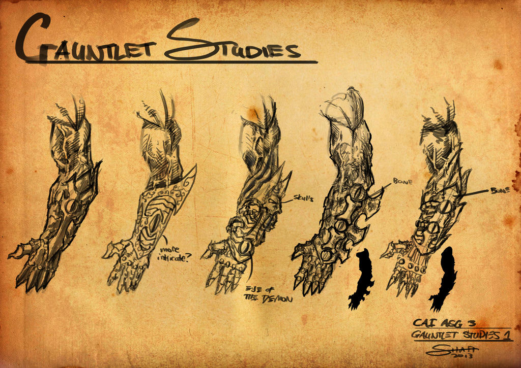 Gauntlets Using Characters Gauntlet Studies 1 by ShafiAdams on DeviantArt