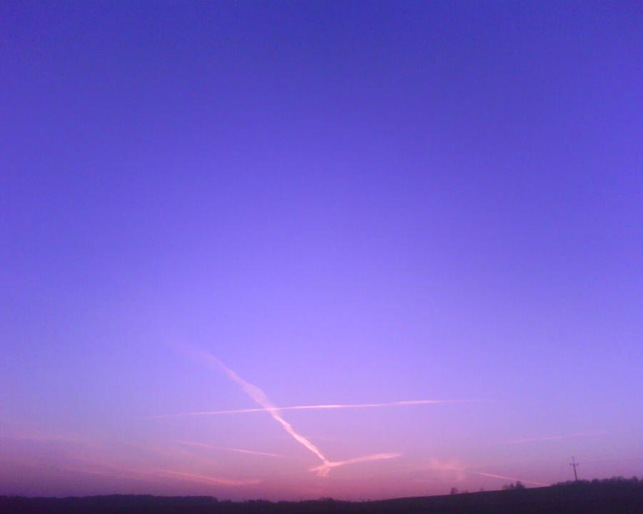 A sunset over the field