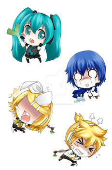 Vocaloid Chibi set COLOURED:.