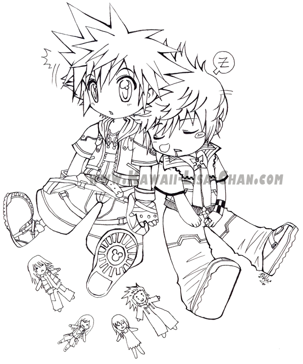 KH: sora and roxas chibi's