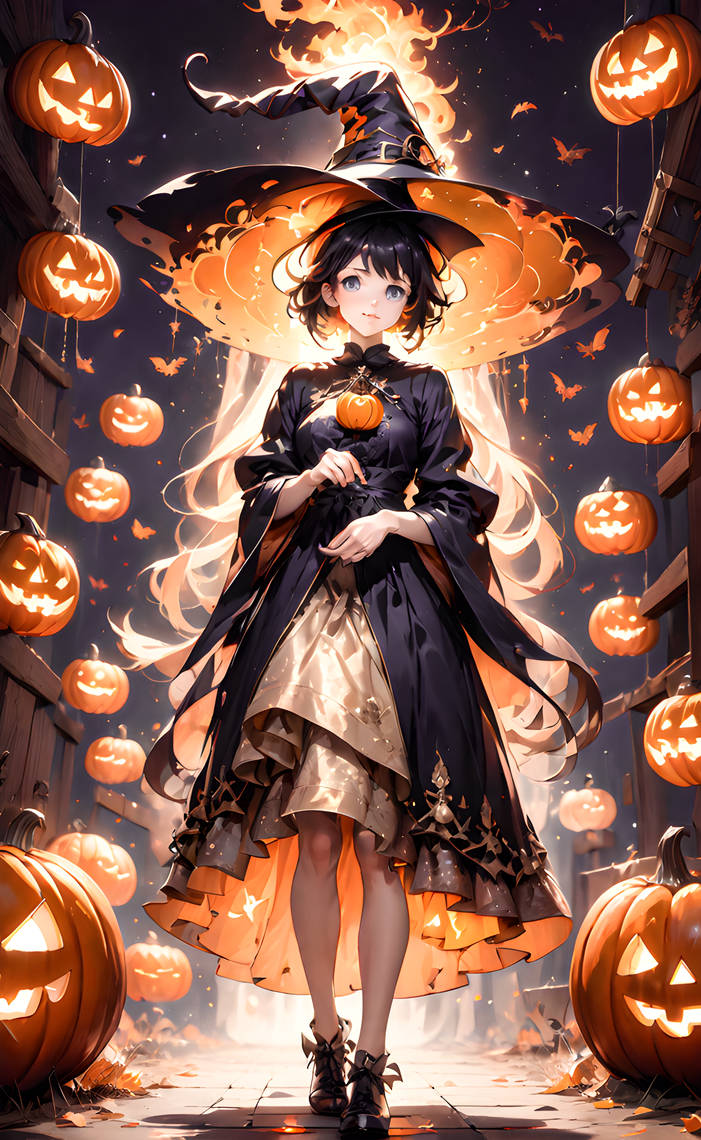 Halloween Anime Girl by bili24681012 on DeviantArt