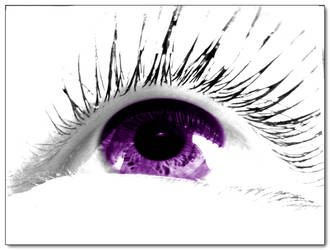 overexposed purple eye