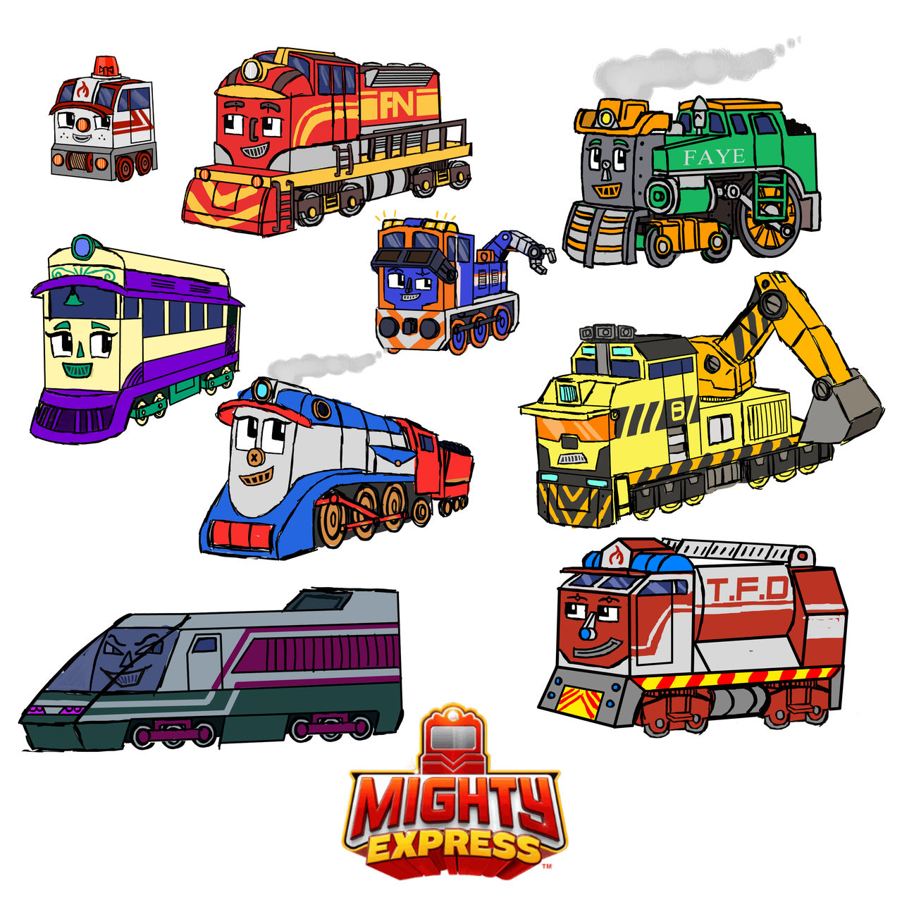 Mighty Express Redesigns by ArtofWak on DeviantArt
