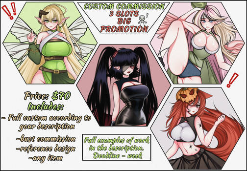 Custom Commissions (BIG PROMOTION!) 3 SLOTS ONLY