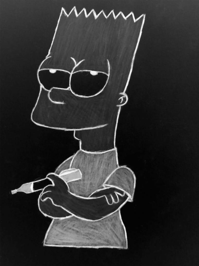 Bart Simpson-Black and White by angelicXdarkness on DeviantArt