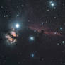 The Horsehead Nebula and Flame Nebula