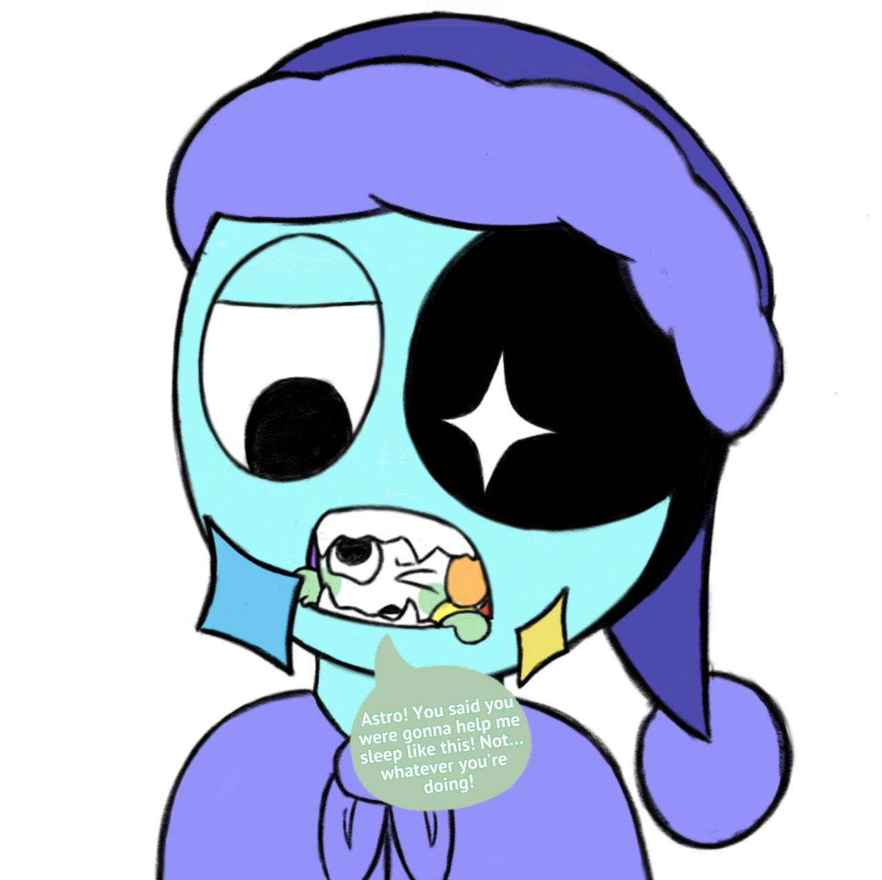 Astro helping the huz sleep by DandyWorldGuy80 on DeviantArt