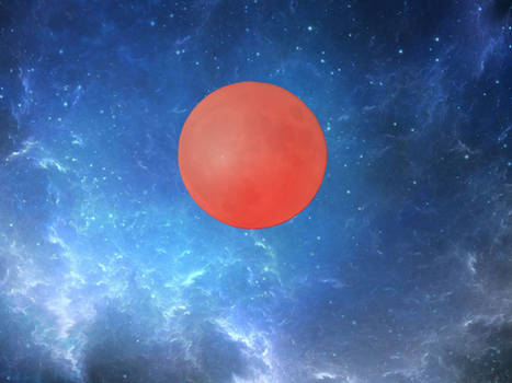 Blood Moon in the blue galaxy.